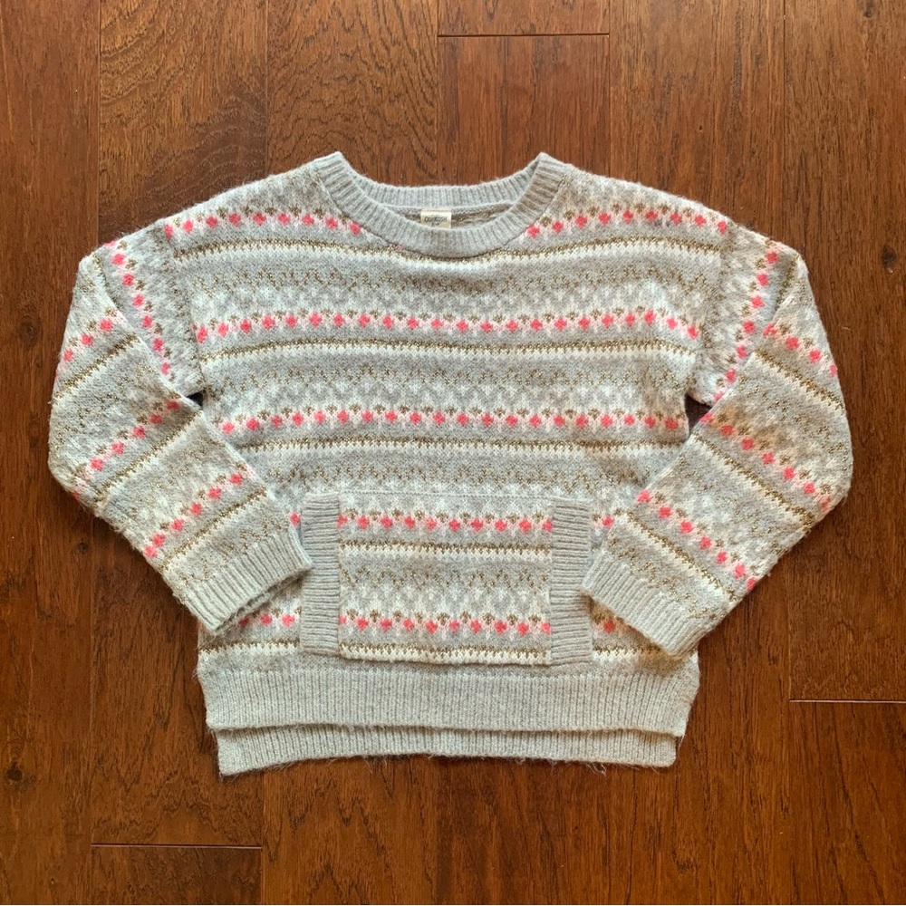OshKosh B’gosh Girls Fair Isle Metallic Knit Sweater | Size 6